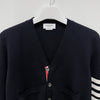 Thom Browne Diagonal Armband 4 Bar Milano Stitch Wool Cardigan Navy stamp: MKC160A 00014 415 139893103 [P]