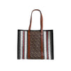 BURBERRY Monogram TB Streifen Leder Canvas Tote Tasche Shopper Tasche Braun 158123485 [P]