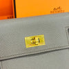 Hermes Kelly Pocket Compact Wallet Etoupe Gold 156519222 [P]