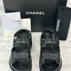 CHANEL Lambskin Velcro CC Logo Sandals 38.5 157641096 [P]
