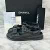CHANEL Lambskin Velcro CC Logo Sandals 38.5 157641096 [P]