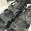CHANEL Lambskin Velcro CC Logo Sandals 38.5 157641096 [P]