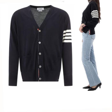 THOM BROWNE Klassische diagonale Merinowollcardigan Y1014 415 146393861