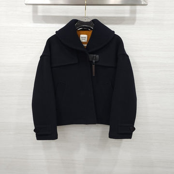 Hermes Navy Wool Half Coat 34 9302 163159281 [P]