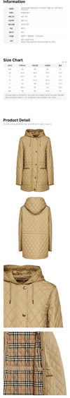 BURBERRY Hooded Jacket mit Diamantsteppung Beige 8113254 161372739 [P]