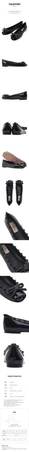 VALENTINO 女性ロックスタッドフラットシューズ 124129204 [P]