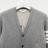 THOM BROWNE サイドストライプ 4バ LOOP バッグ ボート刺繍カーディガン ライトグレー (MJT582E 00535 055) 158340082 [P]