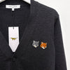 Maison Kitsune Double Fox Head Regular Cardigan Anthracite 153254614 [P]