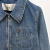 AMI コットンジッパーデニムジャケットハートロゴ480 (HJK835 DE0046 480) 153570505 [P]