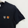 MAISON KITSUNE Damen Doppel Bold Fox Head Patch Regular T-Shirt Anthrazit 139719885 [P]