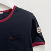 Moncler Embroidered Logo Cotton T-Shirt Blue 152602396 [P]