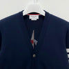 THOM BROWNE サイドバッジ 4バー ループバッグ ボート刺繍カーディガン ネイビー (MJT582E 00535 415) 158340086 [P]
