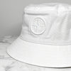 STONE ISLAND Kinder Logo Stickerei Baumwolle Rex Bucket Hat Weiß (801690365 V0001) 123775562 [P]