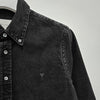 AMI Light Denim Button-Down Shirt with Heart Logo Used Black 154126980 [P]