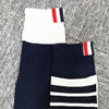 Thom Browne 3-Stripes 4-Bar Thin Mix Classic Mid-Calf Socks Navy White (MAS198F Y3012 979) 132955582 [P]