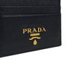 Prada Saffiano Metal Logo Leather Card Holder Wallet Black 1MC025 160755384 [P]