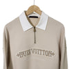 LOUIS VUITTON Embellished Logo Half-Zip Polo Sweatshirt Beige 161835411 [P]