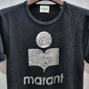 Isabel Marant KOLDI Linen Silver Logo T-Shirt Black 123480947 [P]
