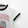 GANNI Logo-Druck Baumwoll T-Shirt kurzärmlig in Bright White (A1050030 151) 157339072 [P]