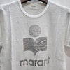 Isabel Marant Etual KOLDI Linen Silver Logo T-Shirt White (20WH) A1N10E 20WH 123480982 [P]
