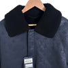 Louis Vuitton Men's Monogram Embossed Shearling Leather Mustang Jacket Navy 54 158520196 [P]
