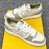 FENDI Logo Lettering Match Leder Low-Top Sneakers Seide Weiß 134049636 [P]