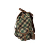 Miu Miu Plaid Wool Leather Flap Pocket Backpack Camel Green 161835408 [P]