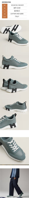HERMES Leder Bouncing Sneakers für Männer Blau H221898ZHB1 147627293 [P]