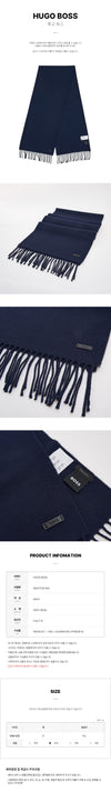 HUGO BOSS ロゴパッチウールマフラー 50517218 404 FW25 147406743 [P]