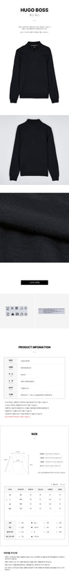 Hugo Boss Virgin Wool Zip Neck Knit for Men FW25 50528300 001 147406709 [P]