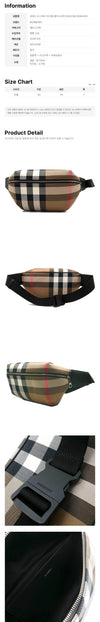 BURBERRY Mittelgroße Gürteltasche mit Karomuster in Topfbrown 159638647 [P]