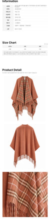 Burberry Lightweight Wool Reversible Cape Clay Pink 8130531 161372741 [P]