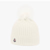 Moncler Logo Patch Pom Pom Wool Beanie 162870566 [P]