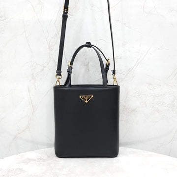 Prada Brushed Triangle Logo Leather Tote Shoulder Bag 1BA401 8165 163156071 [P]