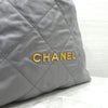 CHANEL 22バックパック ミディアム カーフスキン ダークグレー 内蔵チップ AS3313 9937 163156866 [P]