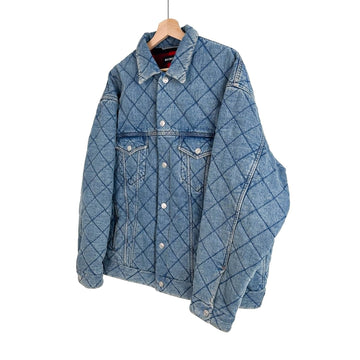 Balenciaga Oversized Quilted Padded Denim Trucker Jacket 46 143521699