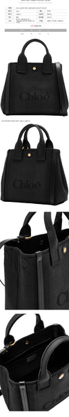 CHLOE スモールキャリーキャンバストートバッグ ブラック 001 159676134 [P]