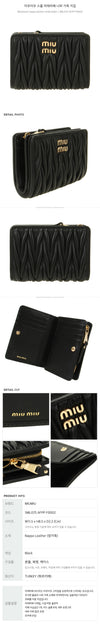 MIU MIU Kleine Matelassé Brieftasche aus Nappaleder 157408783 [P]