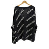 Balenciaga Men's Multi Logo Wool Oversized Knit Cardigan Black 161290217 [P]