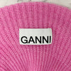 Ganni Loose Soft Wool Knit Beret with Logo Label Fuchsia (A5024 892) 123474302 [P]