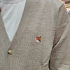 MAISON KITSUNE Classic Cardigan mit Fox-Head-Patch Beige Melange 123468162 [P]
