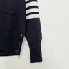 Thom Browne Diagonal Armband 4 Bar Milano Stitch Wool Cardigan Navy stamp: MKC160A 00014 415 139893103 [P]