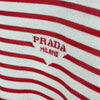 Prada Men's Silk Stripe Knit Polo T-Shirt Red 52 156162737 [P]
