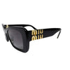 Miu Miu Square Oval Acetate Sunglasses Black Slate Grey 160756435 [P]