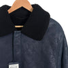 Louis Vuitton Men's Monogram Embossed Shearling Leather Mustang Jacket Navy 54 158520196 [P]