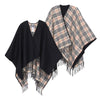 Burberry Reversible Fringe Wool Cape Coat 162626377 [P]