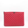 CHANEL ラムスキン ボーイ シルバー ラージ クラッチバッグ A80570 152894848 [P]
