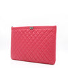 CHANEL ラムスキン ボーイ シルバー ラージ クラッチバッグ A80570 152894848 [P]
