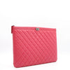 CHANEL ラムスキン ボーイ シルバー ラージ クラッチバッグ A80570 152894848 [P]