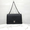 CHANEL Klassische Flap Bag Maxi Lammleder Schwarz mit Silber-A58601 10118 14376699 [P]